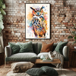 Vibrant Owl Art Poster