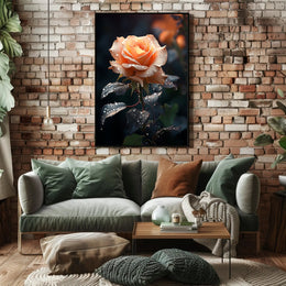 Dew-Kissed Rose Poster PosterGoat