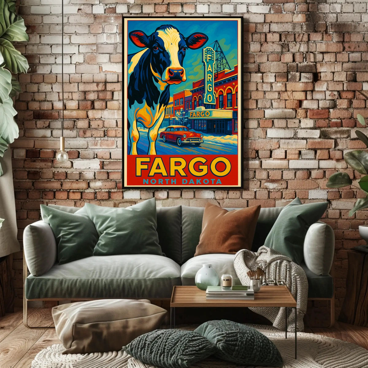 Fargo, North Dakota Vibrant Cityscape Poster