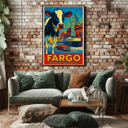 Fargo, North Dakota Vibrant Cityscape Poster
