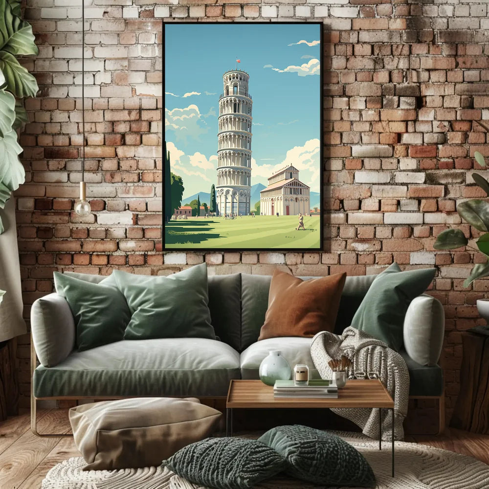 Leaning Tower of Pisa Vintage Travel Poster Art