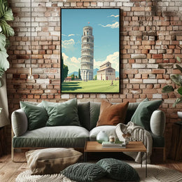 Leaning Tower of Pisa Vintage Travel Poster Art