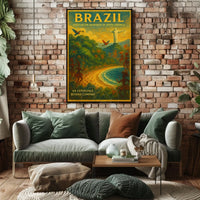 Brazil's Vibrant Landscapes Vintage Travel Poster