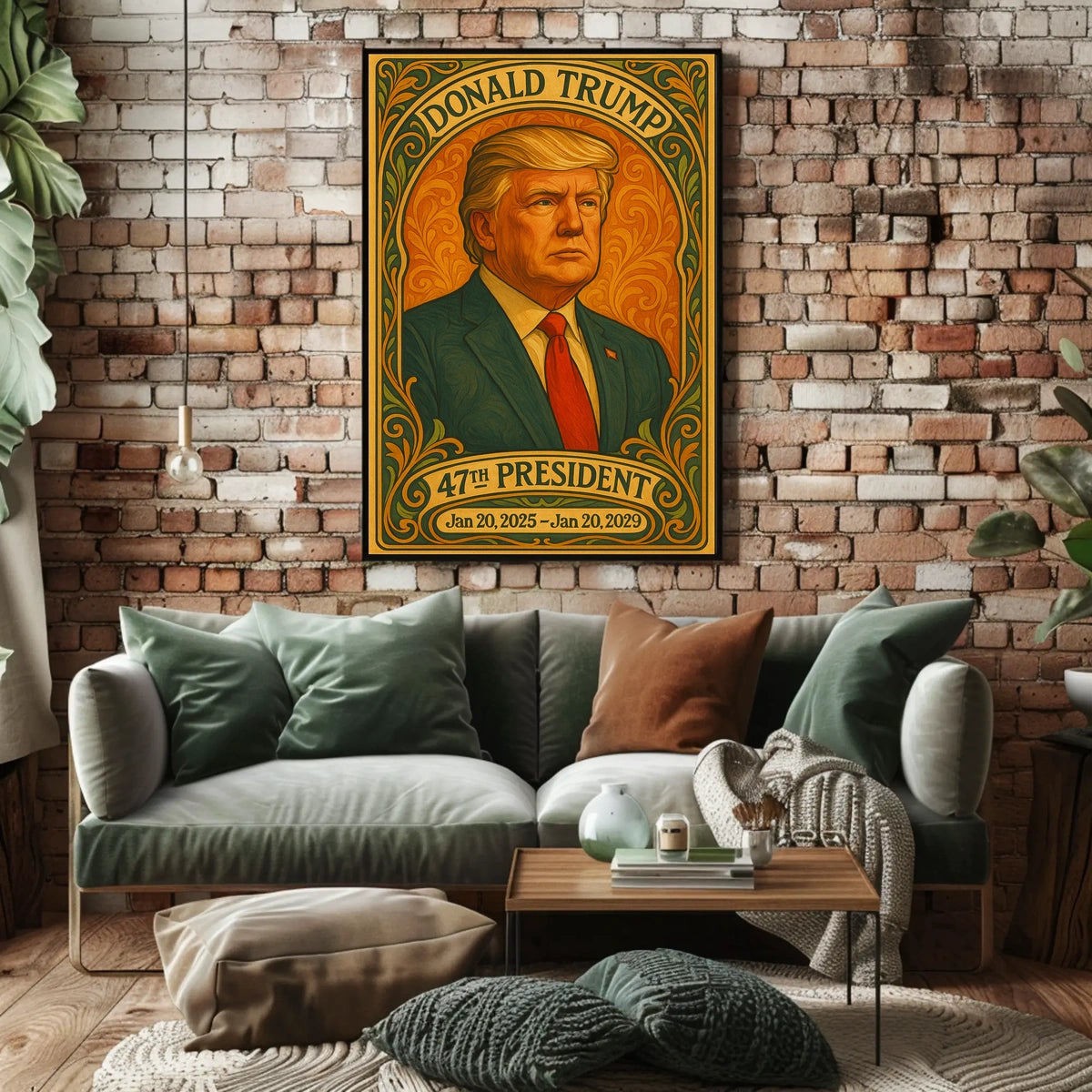 Trump Statesmanship Portrait Art Deco Patriotic Poster