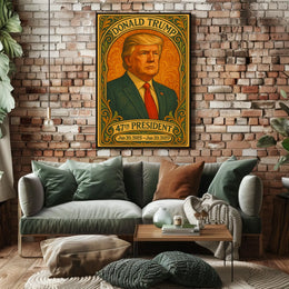 Trump Statesmanship Portrait Art Deco Patriotic Poster