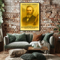 Rutherford B. Hayes 19th President of the United States Vintage Watercolor Poster
