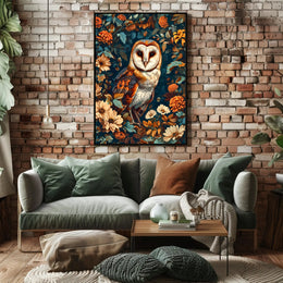 Enchanted Owl In Bloom William Morris Art Poster