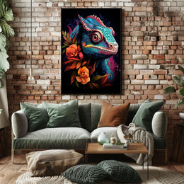 Vibrant Chameleon Art Poster