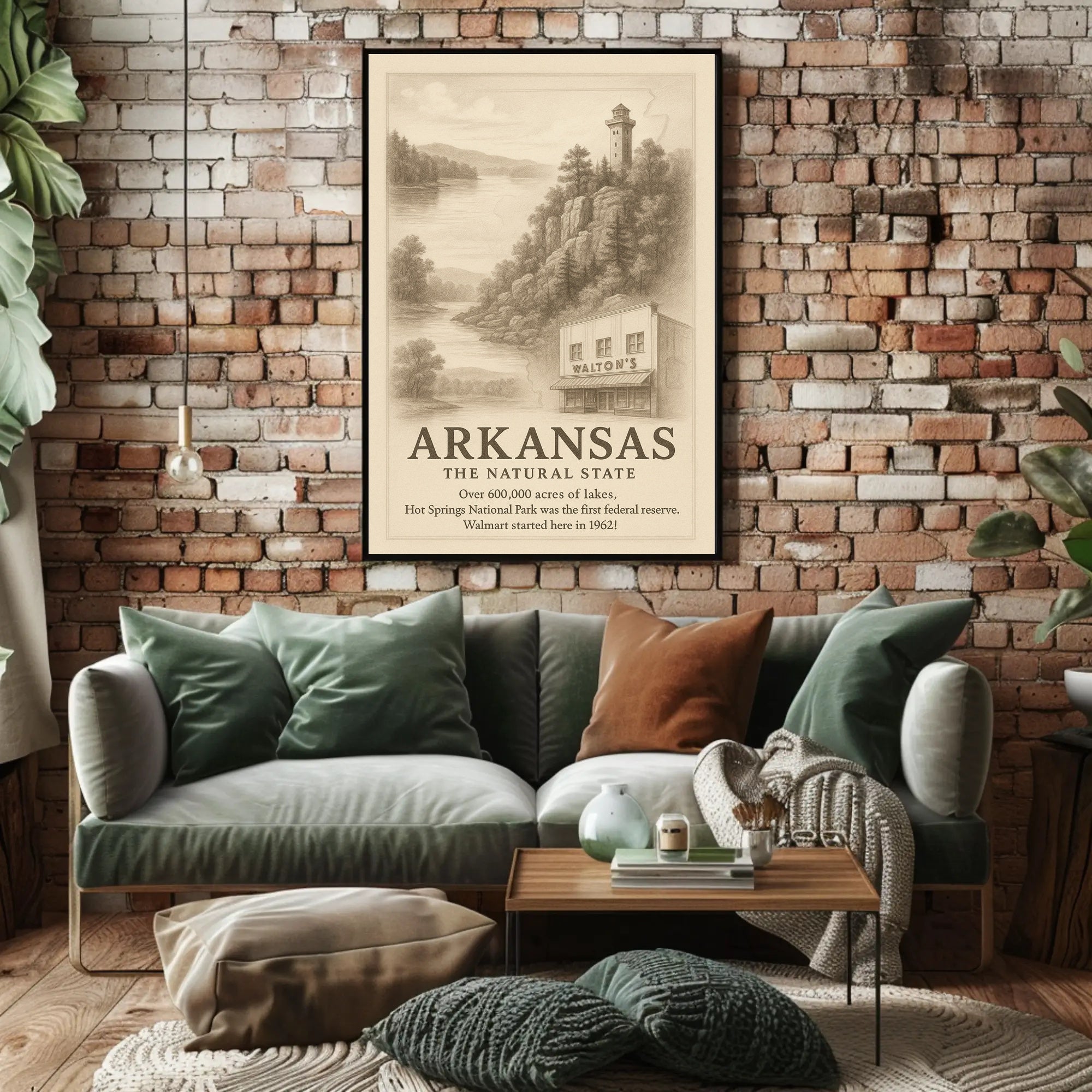 Arkansas Heritage Vintage Landscape National Park Poster