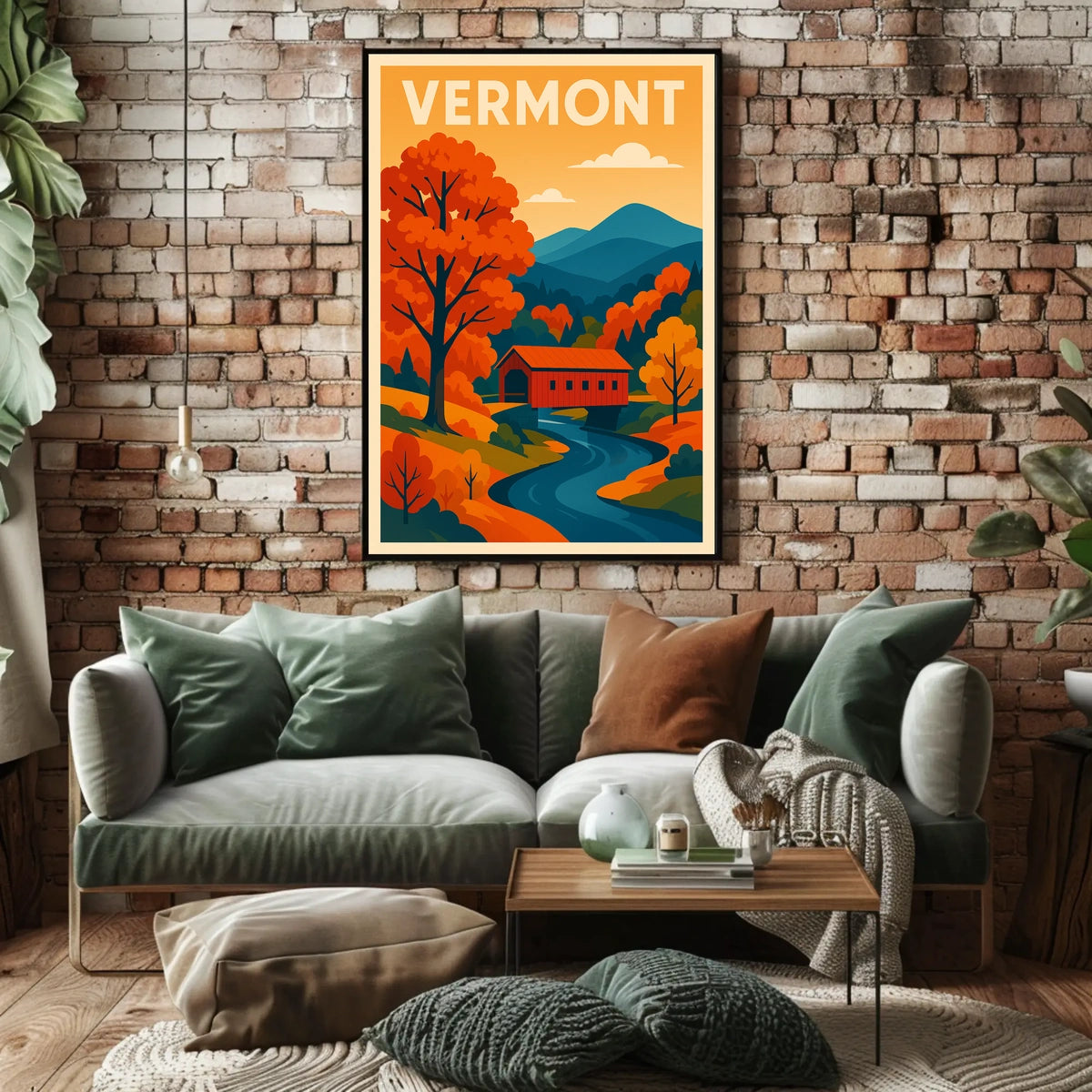 Autumn Vermont Rustic Wanderlust Poster