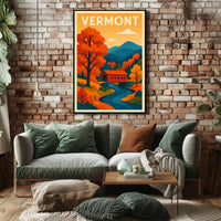 Autumn Vermont Rustic Wanderlust Poster