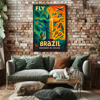 Brazil Travel Poster Vibrant Rio de Janeiro Adventure PosterGoat