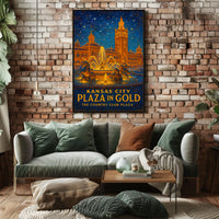 Kansas City Plaza In Gold Poster