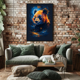 Stylized Cosmic Panda Illustration Animal Poster