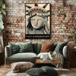 New York Adventure Pan American Poster Vintage Wall Art