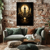 Golden Cityscape Poster