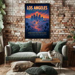 Los Angeles Skyline Dreams Urban or Cityscape Poster
