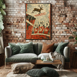 Reindeer Ski Jump Poster
