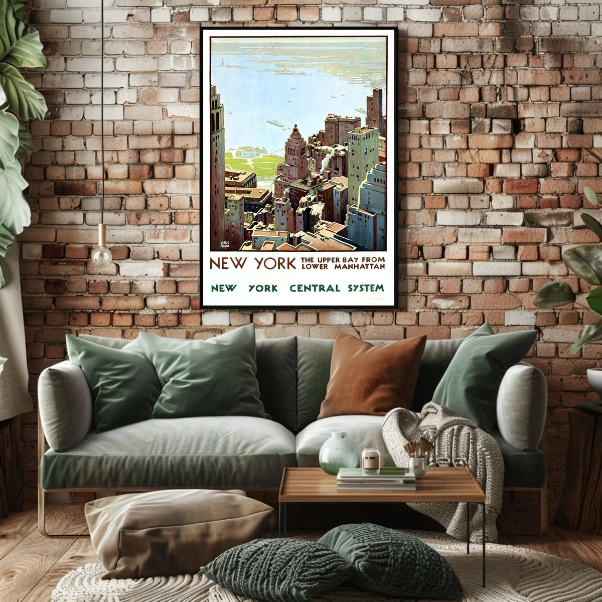 New York City Skyline Travel Poster Vintage Wall Art