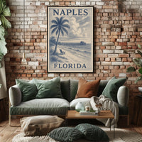 Naples Florida Poster Wall Art 18x24 Gulf Coast Beach Town