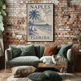 Naples Florida Poster Wall Art 18x24 Gulf Coast Beach Town