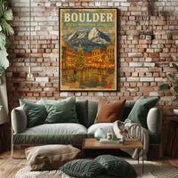 Boulder Rocky Mountain Sparkle Poster