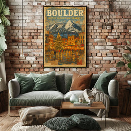 Boulder Rocky Mountain Sparkle Poster