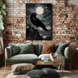 Mystical Crow in Moonlight Animal Poster PosterGoat