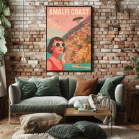 Amalfi Coast Vintage Travel Poster Wall Art Decor Print