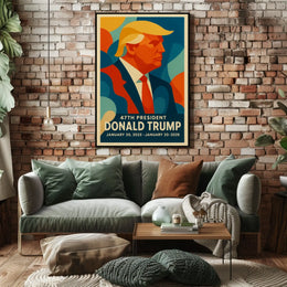 Political Leadership Abstract Art Poster: Bold and Patriotic