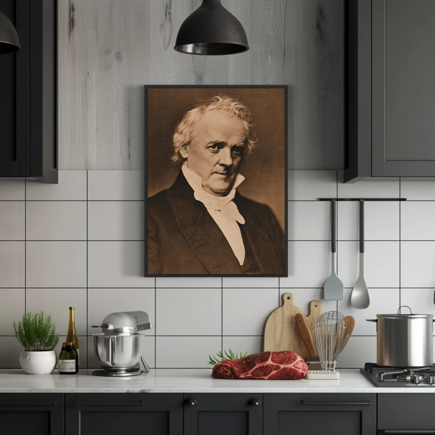 James Buchanan 15th President Sepia Photo