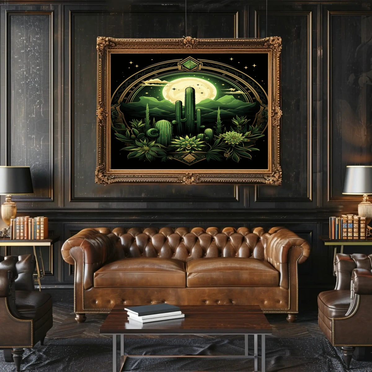 Desert Moonlit Oasis Poster