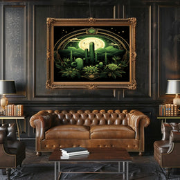 Desert Moonlit Oasis Poster