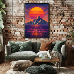 Retro-Futuristic Surreal Landscape Art Poster - Futuristic Sci-Fi Poster
