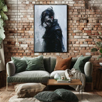 Mysterious Warrior in Dark Fantasy Poster Art PosterGoat