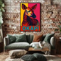 Vibrant Okapi Portrait Poster