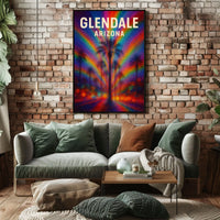 Glendale Arizona Palm Vibrant Digital Painting Poster