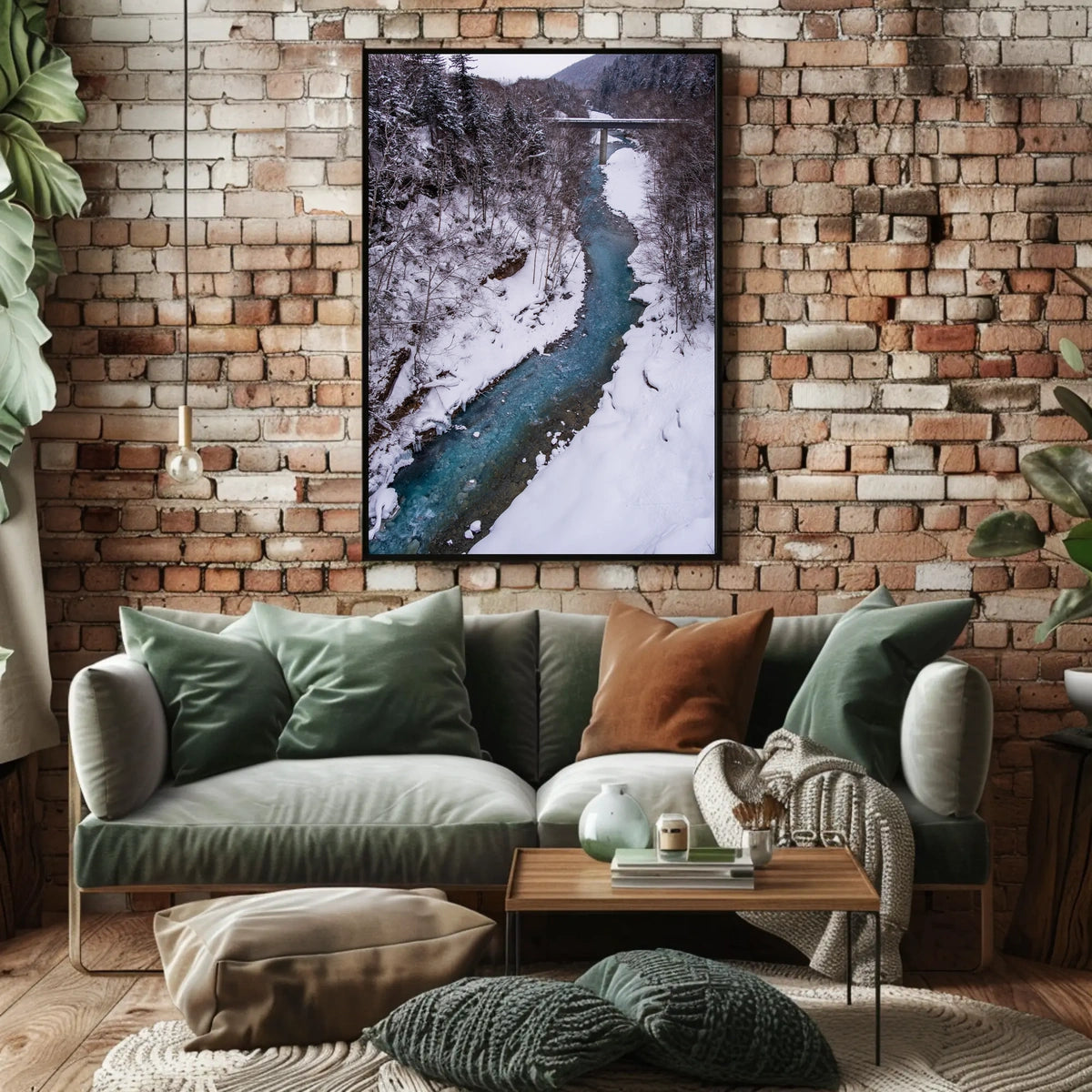 Serene Winter River Landscape - National Park Poster