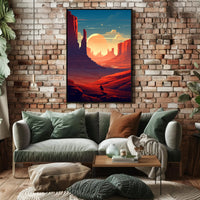 Desert Sunset Journey Poster PosterGoat
