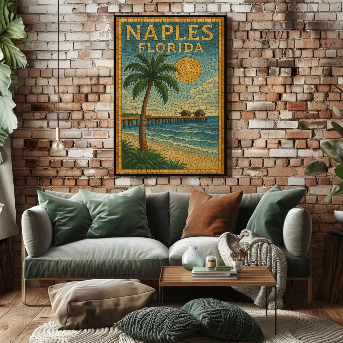 Naples Florida Poster Coastal Beach Wall Art Home Decor