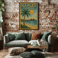 Naples Florida Poster Coastal Beach Wall Art Home Decor