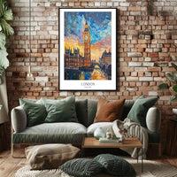 London Sunset Cityscape with Big Ben Urban or Cityscape Poster PosterGoat