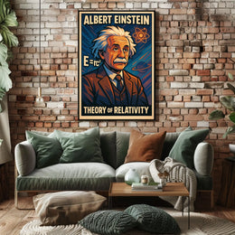 Albert Einstein Relativity Theory Vintage Science Decor Cosmic Physics Wall Art Poster