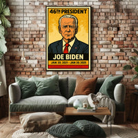 Joe Biden 46th President of the United States Inked Comic Style Poster