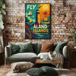 Travel to Vibrant Åland Islands with Retro Adventure Poster PosterGoat