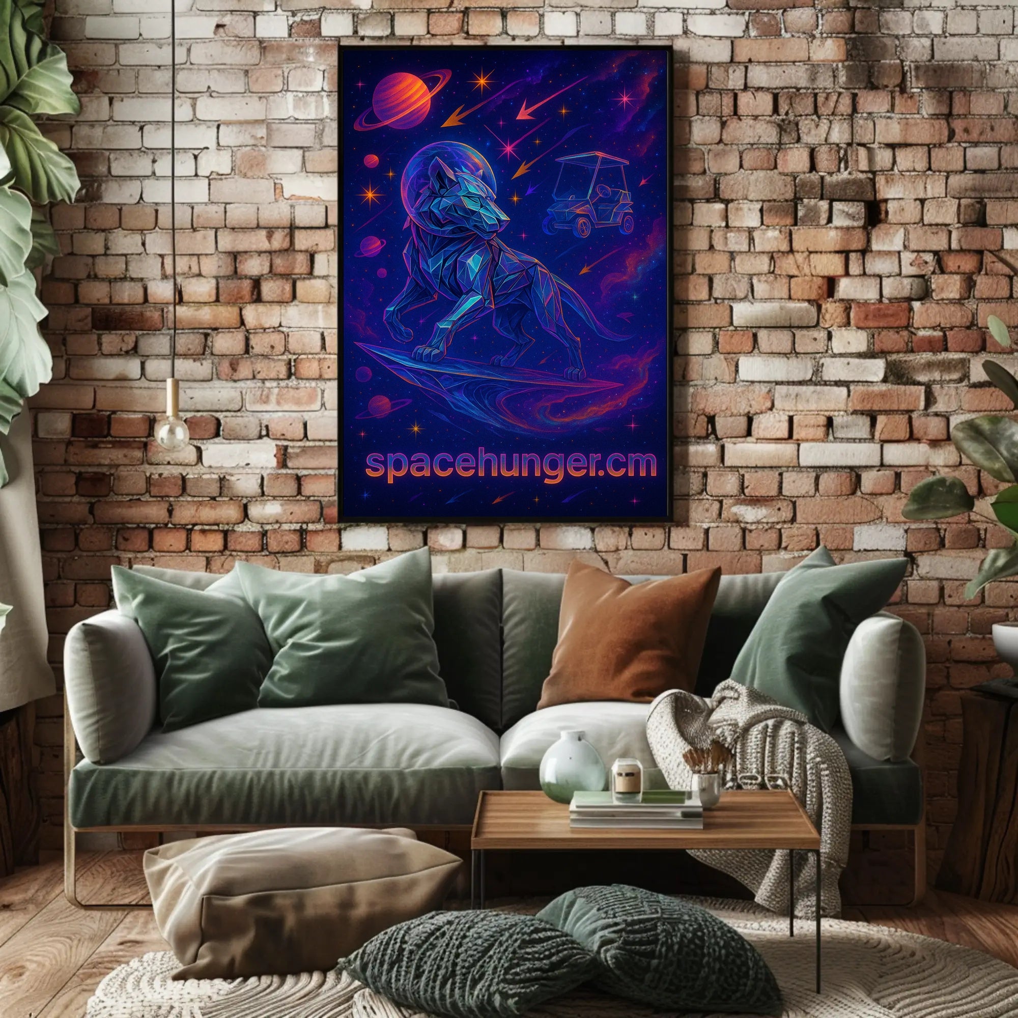 Futuristic Lion in Space Sci-Fi Poster