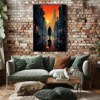 Sunset In The Cityscape Poster