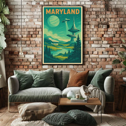 Maryland Futuristic Landscape Poster