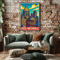 Des Moines Cityscape Poster