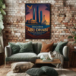 Abu Dhabi Poster Discover Cityscape Home Decor Enthusiasts